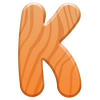 Wooden Alphabet Cute Letter K png