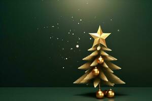 AI generated Small beautifully decorated christmas tree photo