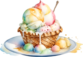 AI generated Delicious-looking Ice Cream painting. Ai-generated. png
