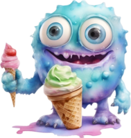 ai généré un la glace crème monstre peinture. ai-généré. png