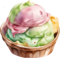 AI generated Delicious-looking Ice Cream painting. Ai-generated. png