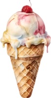 AI generated Delicious-looking Ice Cream painting. Ai-generated. png