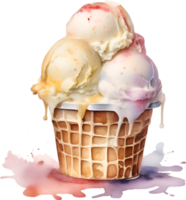 AI generated Delicious-looking Ice Cream painting. Ai-generated. png