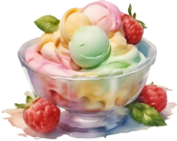 AI generated Delicious-looking Ice Cream painting. Ai-generated. png