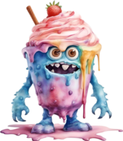 AI generated An Ice Cream monster painting. Ai-generated. png