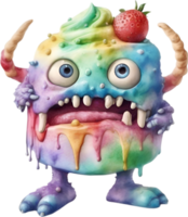 AI generated An Ice Cream monster painting. Ai-generated. png