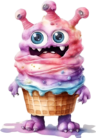 AI generated An Ice Cream monster painting. Ai-generated. png