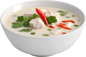 AI generated Delicious-looking Tom Kha Gai. Ai-generated. png