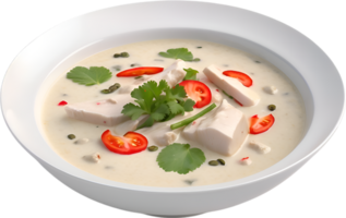 AI generated Delicious-looking Tom Kha Gai. Ai-generated. png