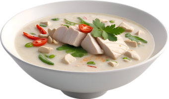 AI generated Delicious-looking Tom Kha Gai. Ai-generated. png