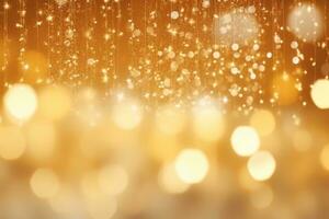 AI generated Yellow Christmas bokeh background photo