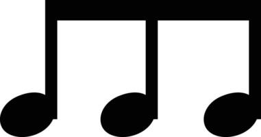 música notas icono en plano estilo. musical llave señales. aislado en sólido pictograma negro musical sencillo símbolo elementos. vector para aplicaciones y sitio web