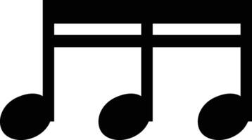 música notas icono en plano estilo. musical llave señales. aislado en sólido pictograma negro musical sencillo símbolo elementos. vector para aplicaciones y sitio web