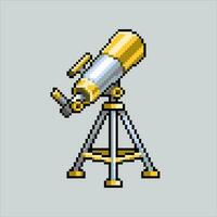 píxel Arte ilustración telescopio. pixelado telescopio. espacio telescopio satélite pixelado para el píxel Arte juego y icono para sitio web y vídeo juego. antiguo colegio retro vector