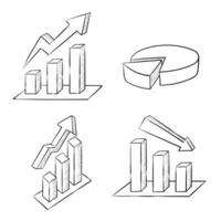 Graphic chart hand drawn vector. Suitable for banking and finance report illustration. vector
