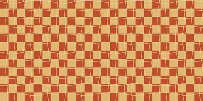 A retro style seamless pattern with a 60-70s aesthetic design and checkered vector background. Print surface for textiles, wrapping, and webs.