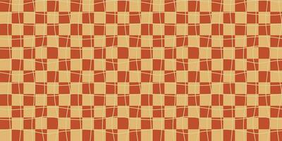 A retro style seamless pattern with a 60-70s aesthetic design and checkered vector background. Print surface for textiles, wrapping, and webs.