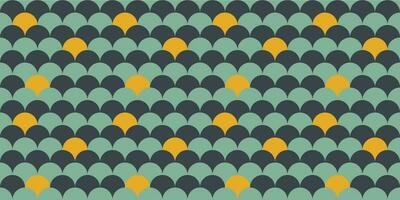 A retro style seamless pattern with a fish scale arc design, vector background. Print surface for textiles, wrapping, and webs.