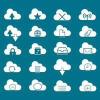 Cloud service and network related icons vector