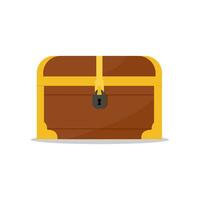 Closed ancient wooden chest. Separately on white background vector