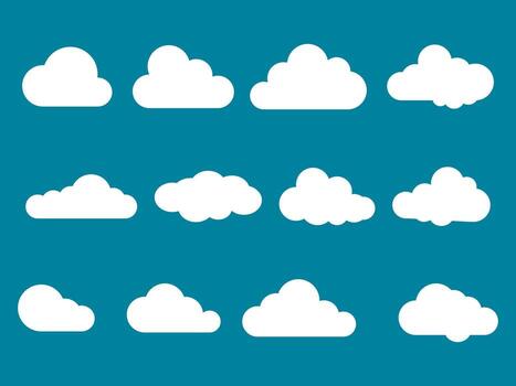 conjunto de nube íconos en de moda plano estilo aislado en antecedentes vector