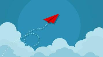 Red paper airplane. Business success concept vector