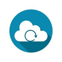 Refresh icon on cloud. isolated on white background vector