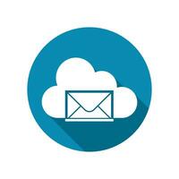 mail icon on cloud. isolated on white background. vector