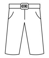 Vector black and white groom pants line icon. Cute just married boy suit piece. Wedding ceremony outline clothes. Cute gentleman trousers or coloring page