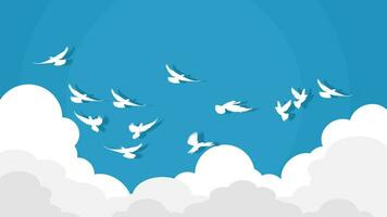 flock of flying birds vector