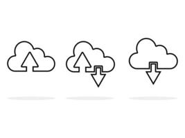 Cloud storage with upload or download arrow icons vector