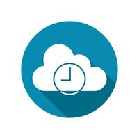 time icon on cloud. isolated on white background vector