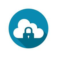 Lock icon on cloud. isolated on white background vector