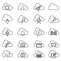 Cloud service and network related icons vector