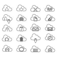 Cloud service and network related icons vector