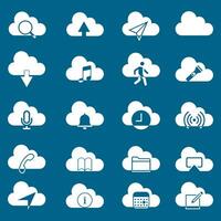 Cloud service and network related icons vector