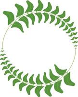a green wreath with leaves on it logo and iconic round circle vector design