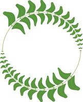 a green wreath with leaves on it logo and iconic round circle vector design