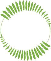 a green wreath with leaves on it logo and iconic round circle vector design