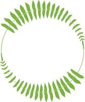 a green wreath with leaves on it logo and iconic round circle vector design