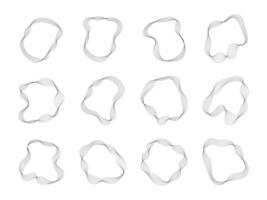 Abstract Wave Circle Line Element. Blend Lines Design Vector Illustration Set