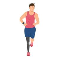 Athlete with disability running .Adaptive sports for people with disability. Isolated vector illustration