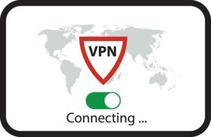 computadora tableta con aplicación vpn en pantalla en el hogar habitación vector