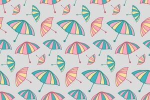 Umbrella Seamless Pattern in Pastel Tones. Ideal Background For Wrapping Paper Or Fabric Design. Vector illustration