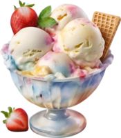 AI generated Delicious-looking Ice Cream painting. Ai-generated. png