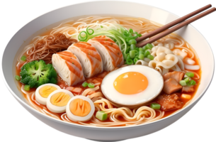 AI generated Watercolor painting of a delicious-looking Ramen. Ai-generated. png