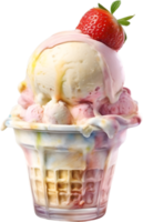 AI generated Delicious-looking Ice Cream painting. Ai-generated. png