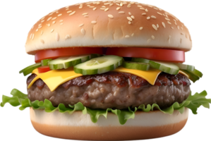 AI generated Delicious-looking Burger. Ai-generated. png