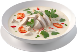 AI generated Delicious-looking Tom Kha Gai. Ai-generated. png