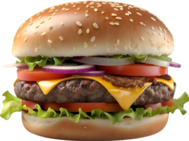 AI generated Delicious-looking Burger. Ai-generated. png
